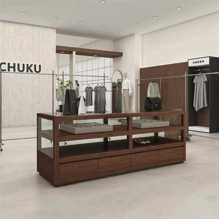 * New Clothing Store Central Island Reception Counter Shoes & Women's Apparel Store Handbag Counter Cash Register