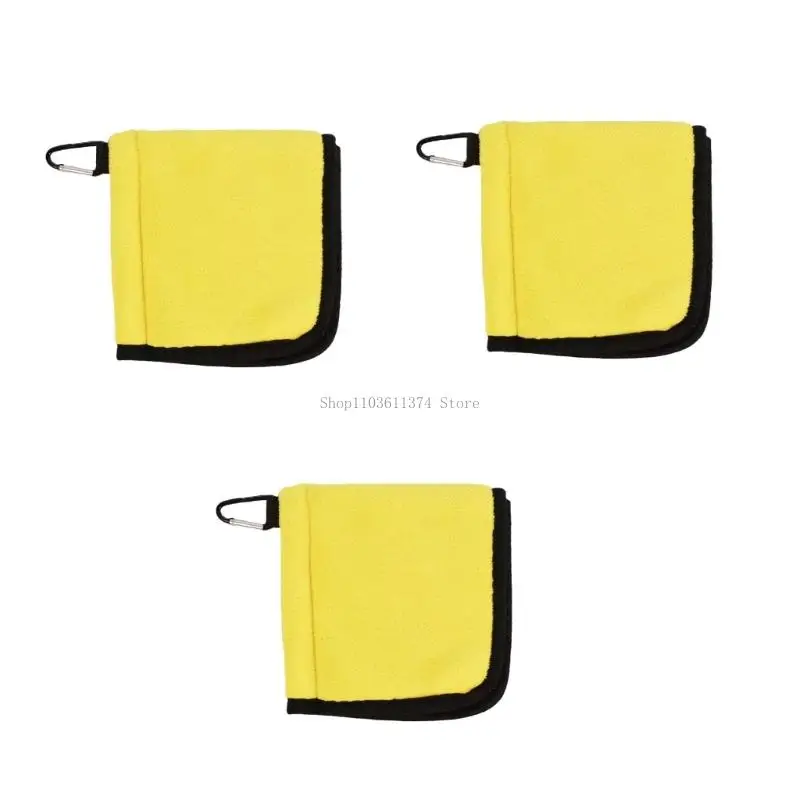 Double-Sided Soft Fleece Golf Towel with Clip for Quick Wipes