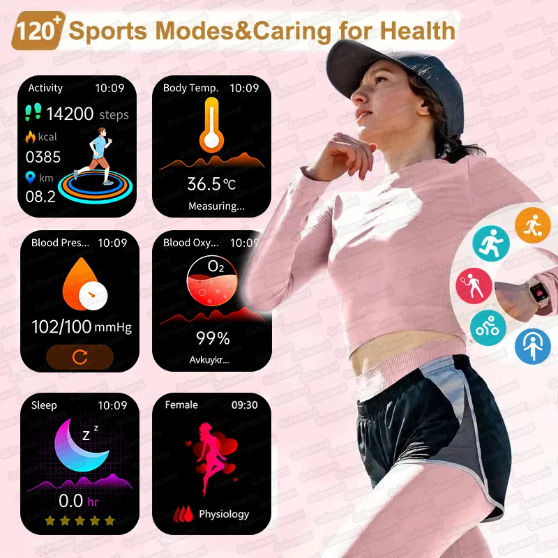 2025New Per HUAWEI NFC Smat Orologio Da Uomo 1.85 "Schermo AMOLED Pressione Sanguigna Frequenza Cardiaca Salute Femminile Impermeabile Smarwatches Signore
