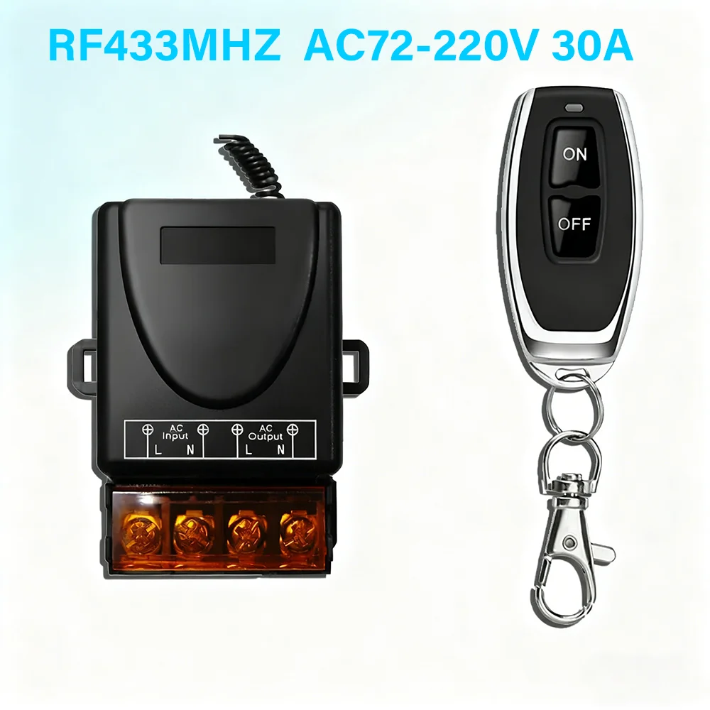Smart Home AC 220V 30A Relay Universal Remote Control Switch 433mhz Wireless Switch and On Off Transmitter for Light Lamp Water