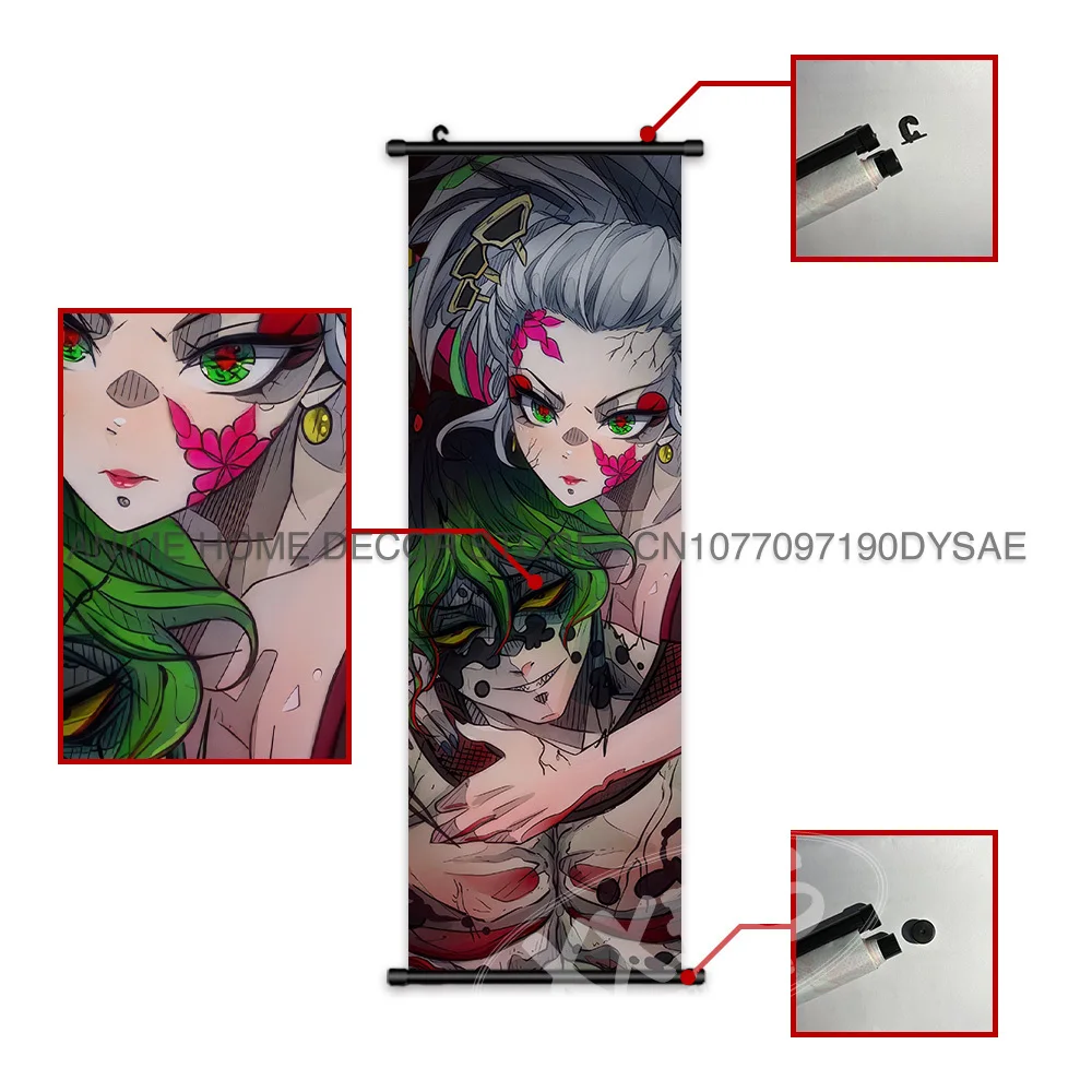 Dämonentöter: Dämonentöter: Kimetsu no Yaiba Poster Kibutsuji Muzan Wandkunstwerke Kokushibo Wohnkultur Akaza Hängende Malerei Schriftrollen Bild – Detail 5