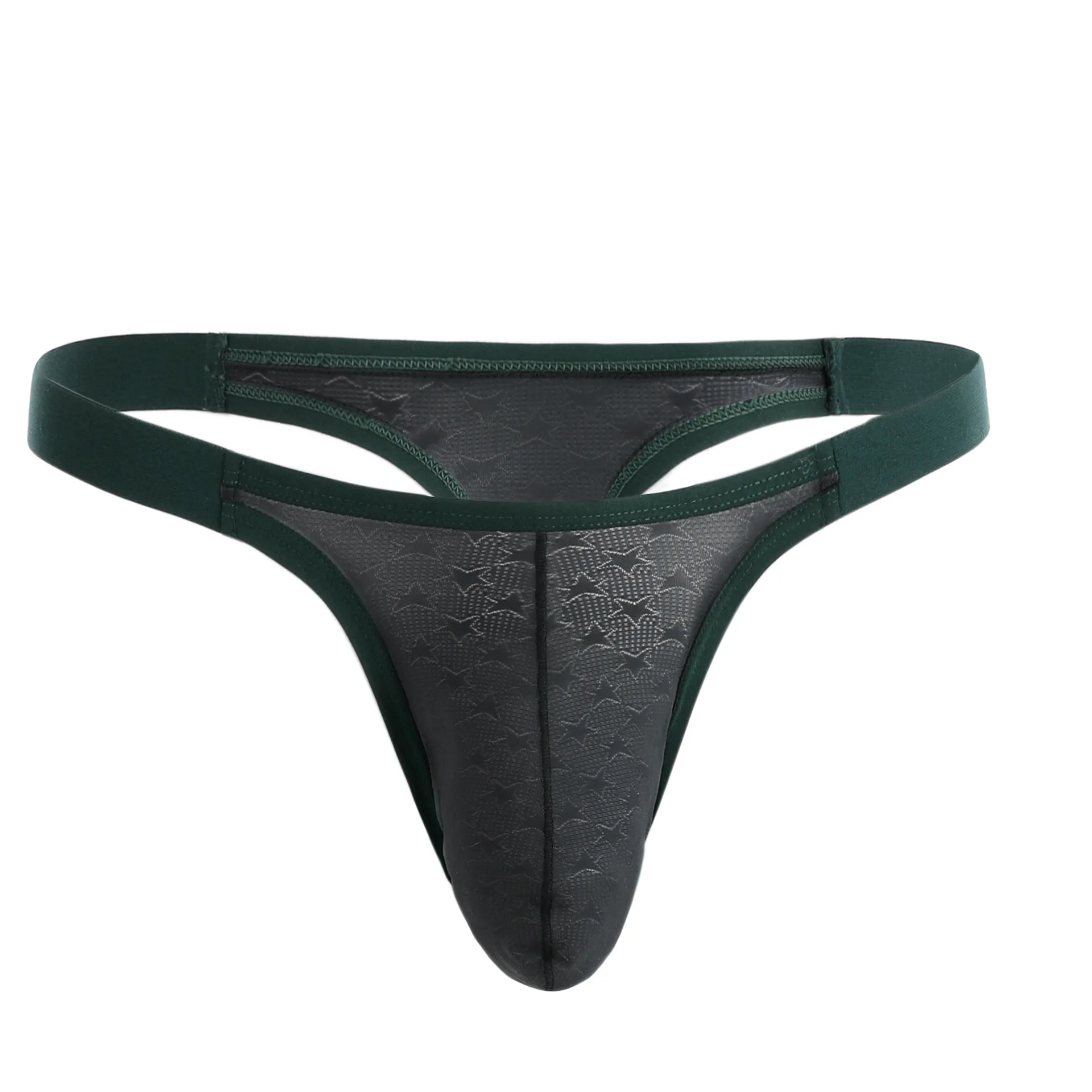 Men G-Strings Thong Patchwork Underwear Ice Silk Sexy Gay Sissy Tanga Hombre Jockstrap Penise Bag Breathable Thin Men Underwear