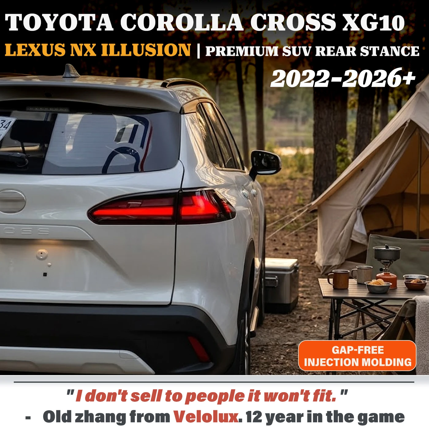 Dynamic Sequential LED Tail Lights for Corolla Cross XG10 2020-2026+ Lexus Style 50K-Hour Lifespan Gap-Free 3-Color Options