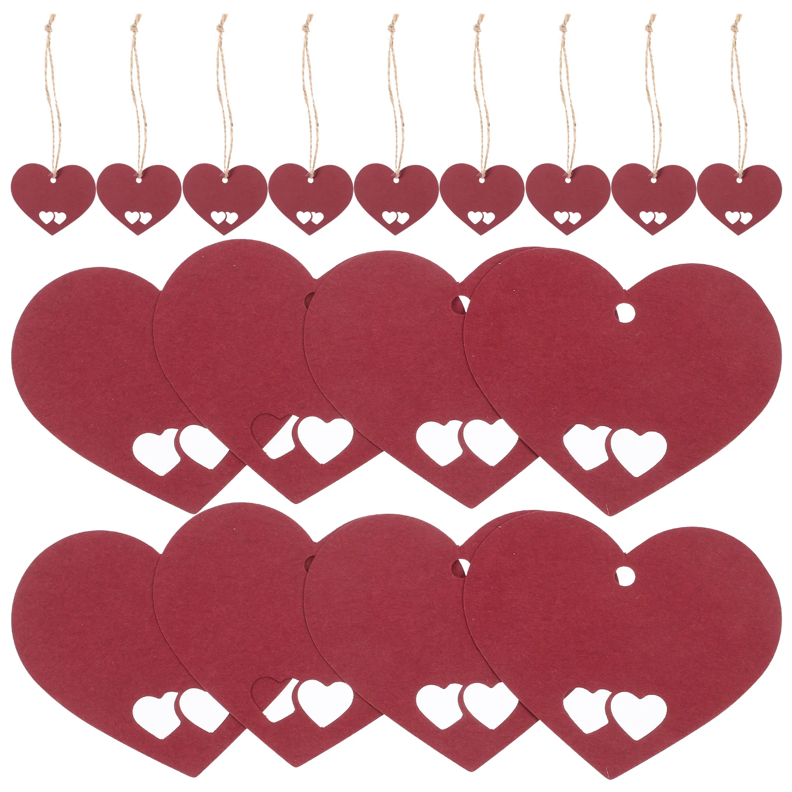

1 set Heart Shaped Paper Tags Red Color Gift Labels Hanging Craft Blank Cards Decorative Valentines Day Wedding Price Tags