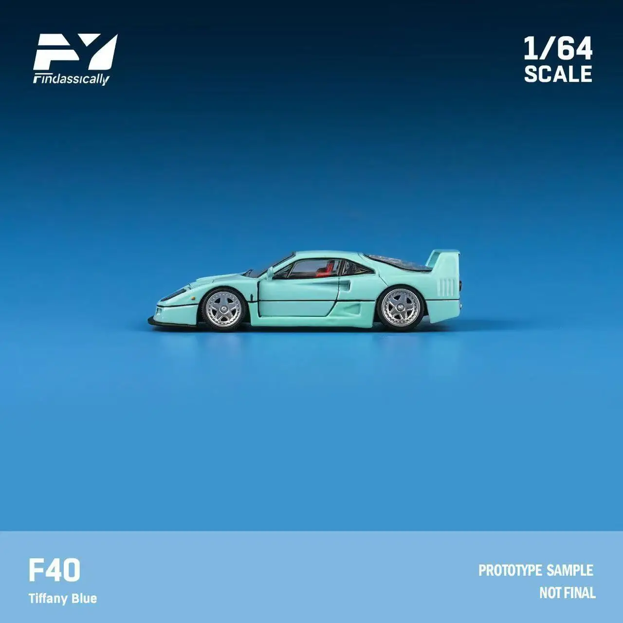 **Pre-order **Finclassically 1:64 F40 Pink / Blue Model car