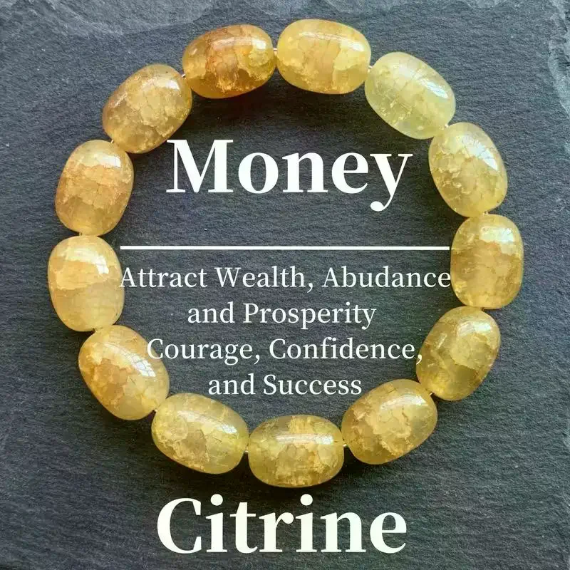 Natural Tiger's Eye Citrine Bracelet 8mm Round Beads Bohemian Durable Jewelry for Work Daily Wear Gift for Couples