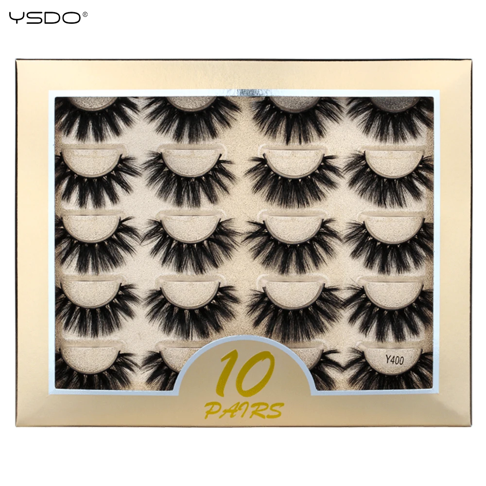 YSDO 3/16pair Fluffy Eyelashes Dramatic Smoky Cat Eye Lashes Natural Long Lashes Soft Faux Mink Lashes Flawless Makeup Look