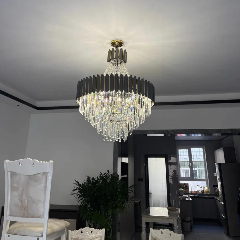 

Хрустальная люстра Home Deco Crystal Collection LED черно-золотого цвета, подвесной светильник для столовой