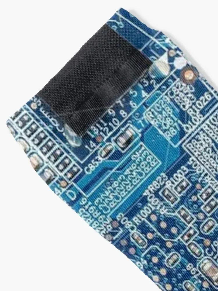 Blue Circuit Board Socks man Wholesale Socks Female Men's