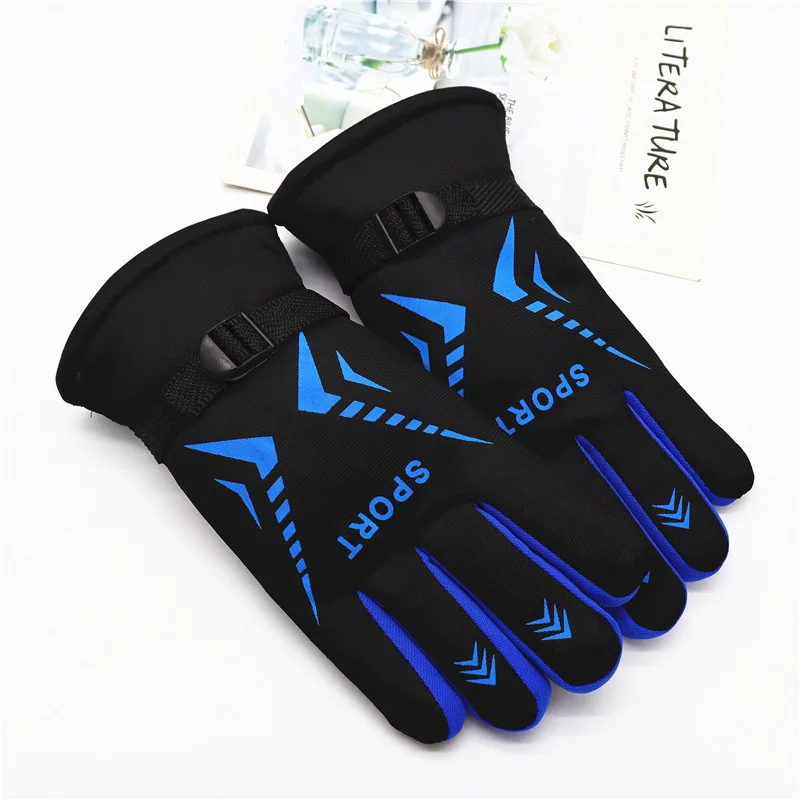 Outdoor sports gloves for men in winter, warm and plush cycling, thick windproof and fishing gloves to prevent cold - view 4