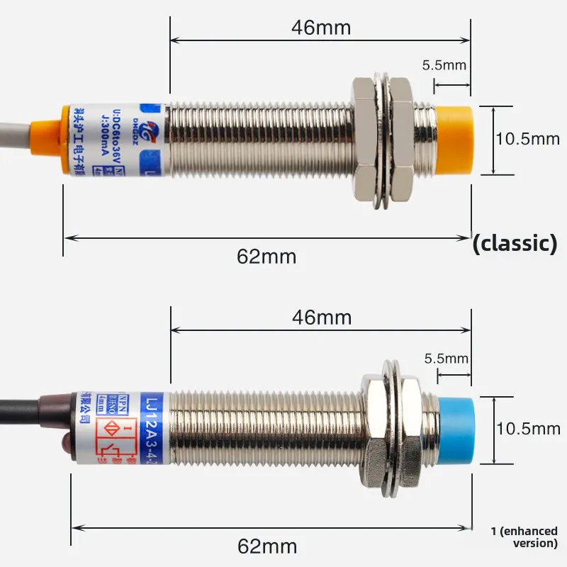 LJ12A3 induktiver Näherungsschalter M12 zwei oder dreiadrige NPN normalerweise offen 24V Metallinduktionssensor PNP