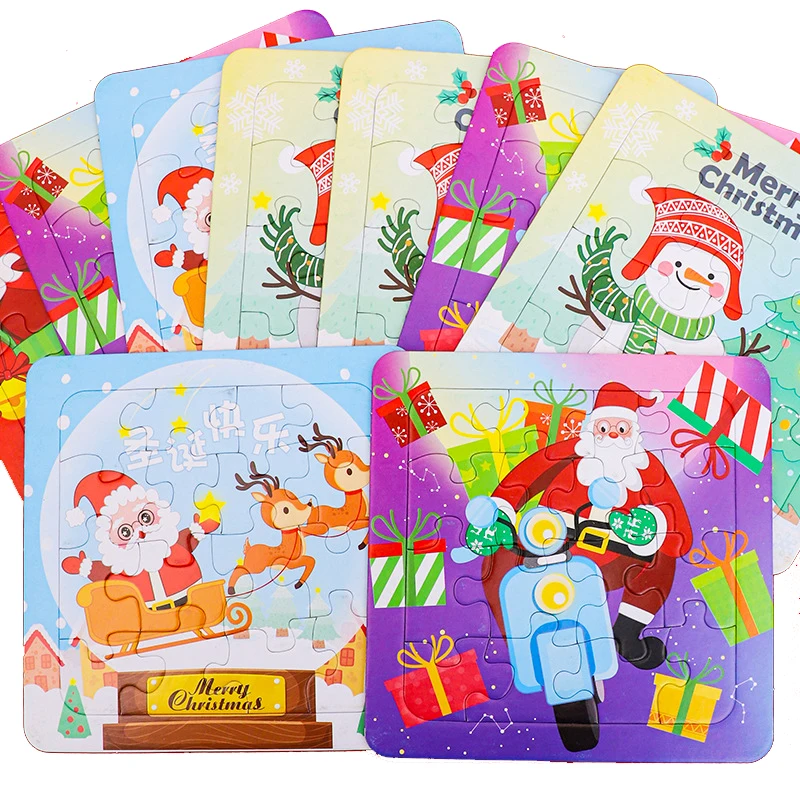 1/2 stücke Weihnachten Puzzle Spielzeug Santa Claus Muster Papier Quadrat Puzzle Baby frühe Bildung Puzzle Spielzeug Cartoon Puzzle Spiel Geschenke