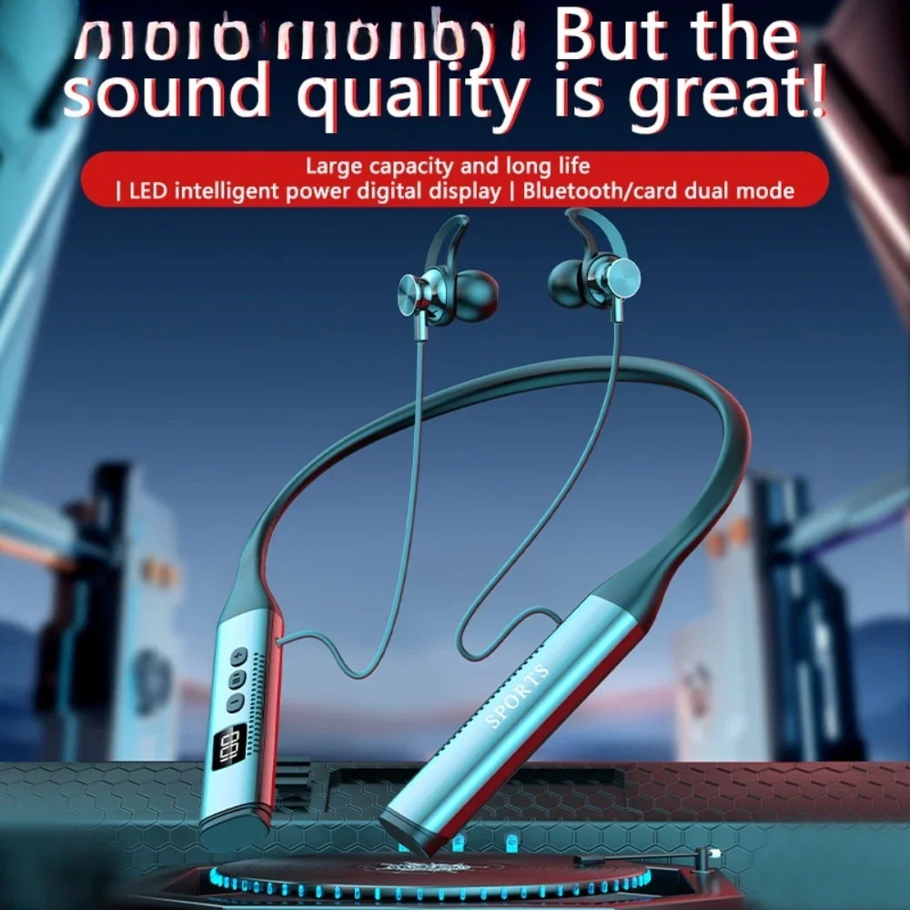 Wireless Neckband Earphones High Appearance Value Lossless Sound Quality Battery Level Display Fashionable for E-Sports Games Mu