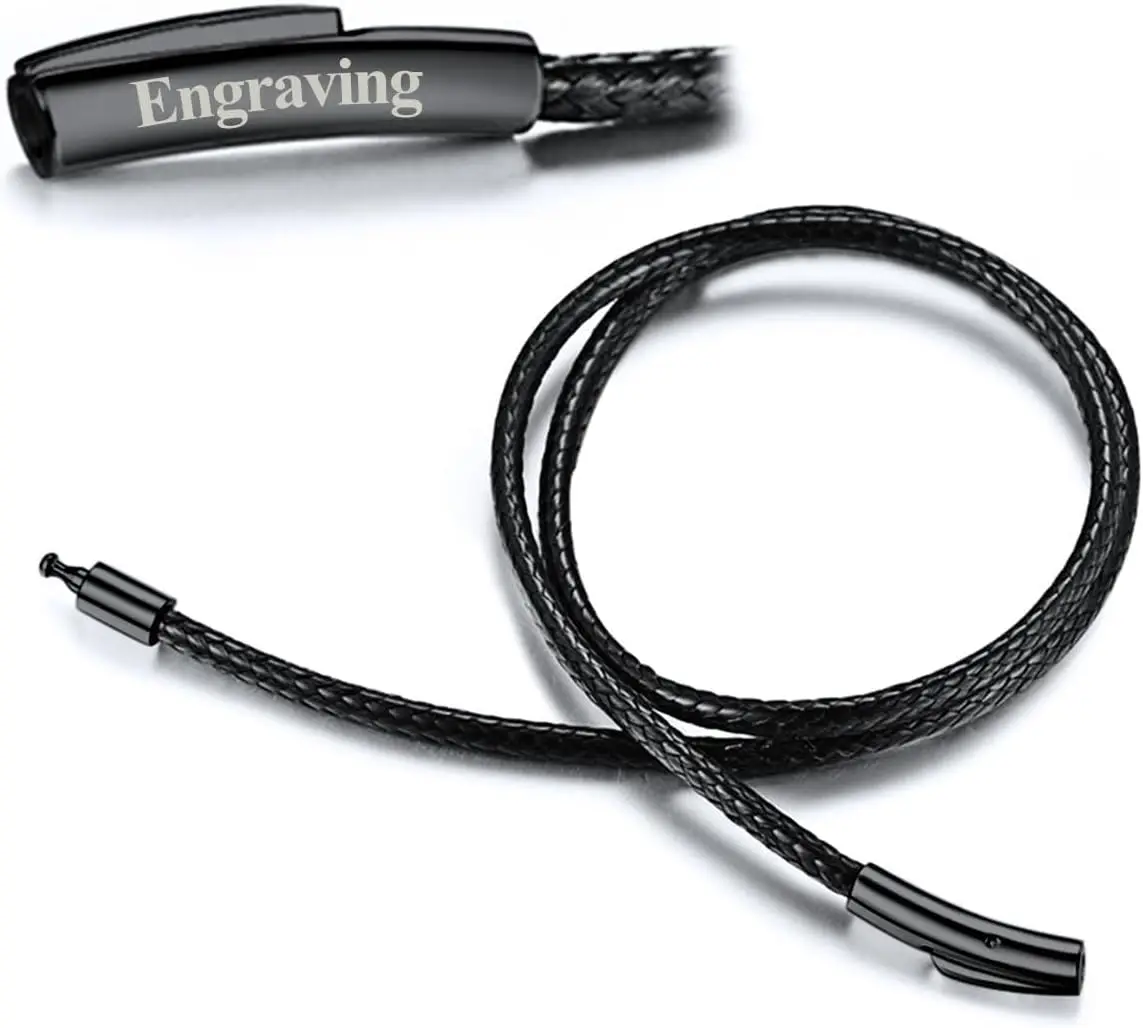 

Кожаный плетеный шнурок Faithheart 2 мм/3 мм для мужчин с застежкой из нержавеющей стали, водонепроницаемая вощеная веревочная цепочка для P