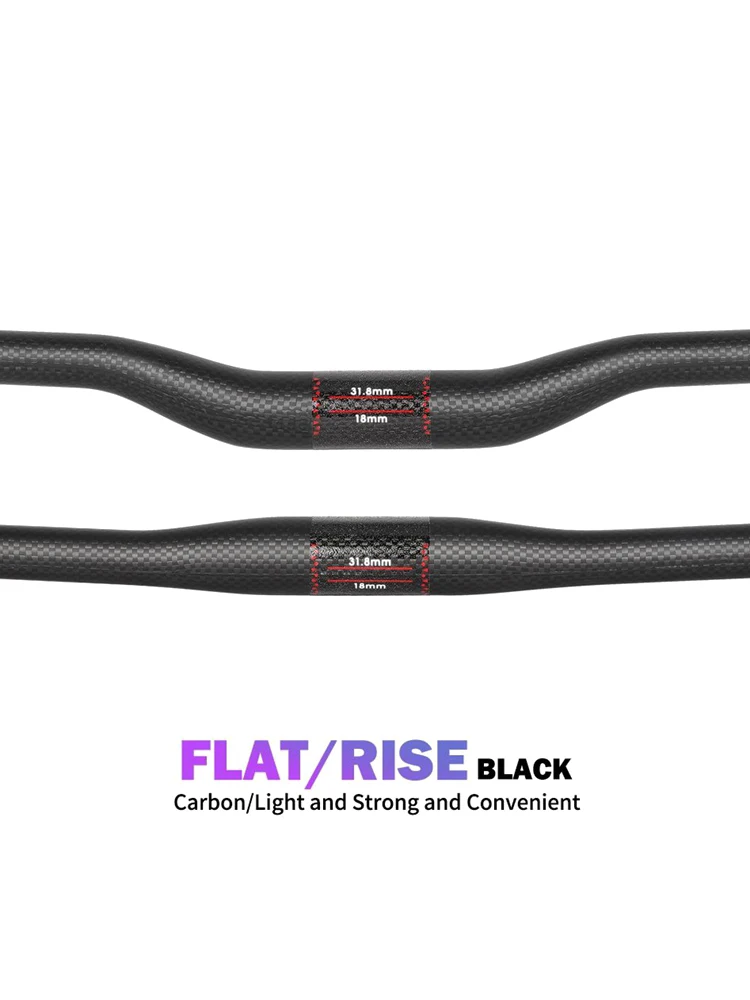 AliExpress TOSEEK Ultralight Matte 3K Carbon Fiber Handlebar MTB Bicycle HandleBars Mountain Bike Handle bar 31.8mm Rise/Flat Bars 580mm-760mm