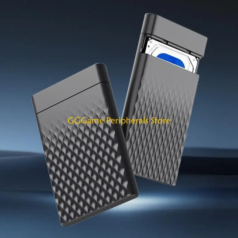 U55B 2.5 Inch Travel Storage Notebook HDD Enclosure with Slide Open Textured Shell for Mechanical Drive Transfer and Filing Use