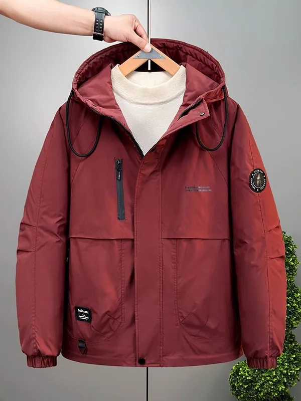 

Утепленная хлопковая куртка-комбинезон для мужчин, очень большого размера, зимняя теплая, с подкладкой, на молнии...