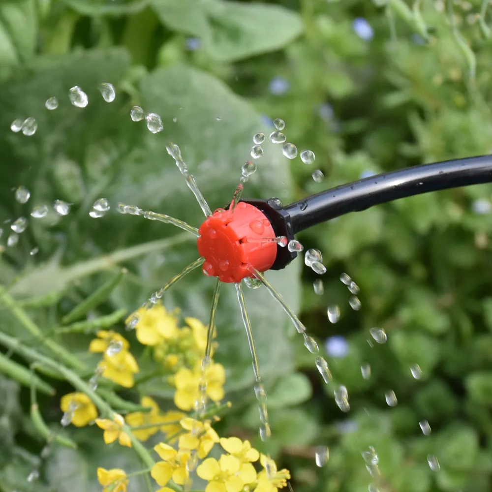 1/4 Inch Nozzle Dripper Watering Sprayer Misting Garden Irrigation System Connector Atomizing Sprinkler With Tee Barb Thread