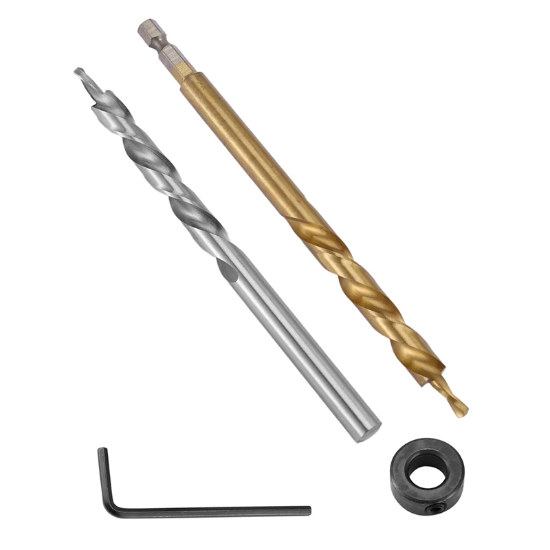 2Pcs 45661 Inch Hex Shank Pocket Hole Drill Bit + 3/8(9.5Mm)Replacement Twist Step Drill Bit-A63M view 4