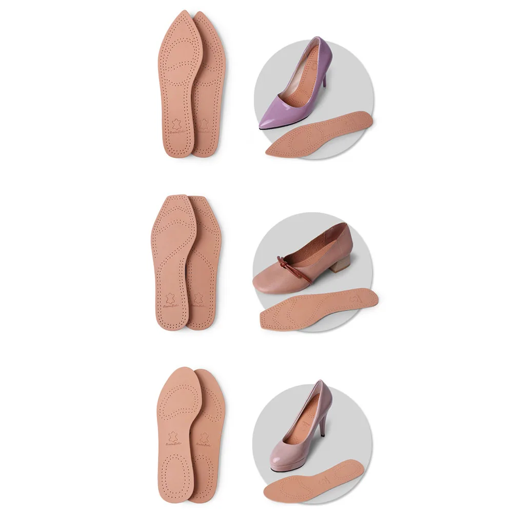 

Women Cowhide Insoles Inserts Breathable Shock Absorption High Heel Cushions Flat Shoes Pads Non Slip Durable Latex Foot Care