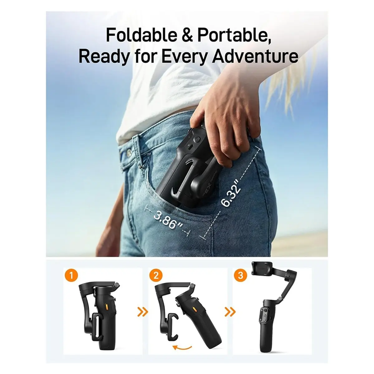 ^&*Summer sale-  ISteady X3 SE Gimbal Stabilizer Portable Foldable 3- Phones Gimbal with Detachable Remote Control