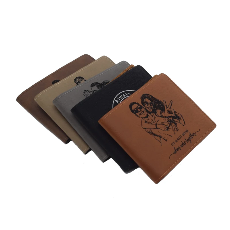 10pcs/Lot Retro Laser Engraving PU Leather Wallet Blanks for Laser Engrave Wallet Lsaser Engrave Blanks