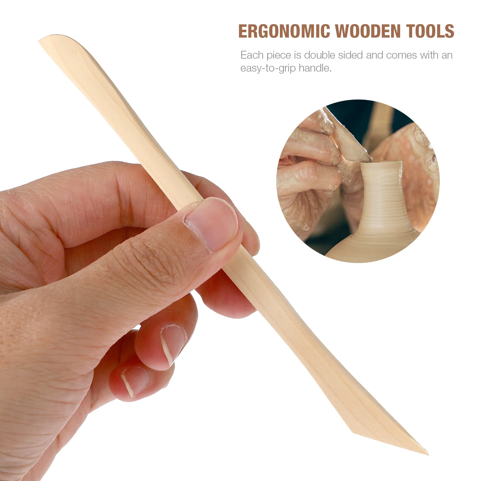 

Clay Sculpture Tools Premium Hard Wood and Metal Pottery Carving Kit for Fine Arts Craftwork Storage Pouch Included