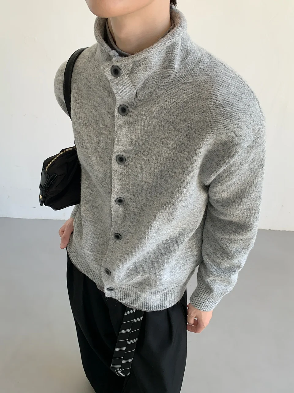 automne-hiver-thiened-paresseux-doux-col-montant-ouvert-cardigan-pull-hommes-haut-sens-tricote-laine-vetements-d'exterieur-decontracte-long-s