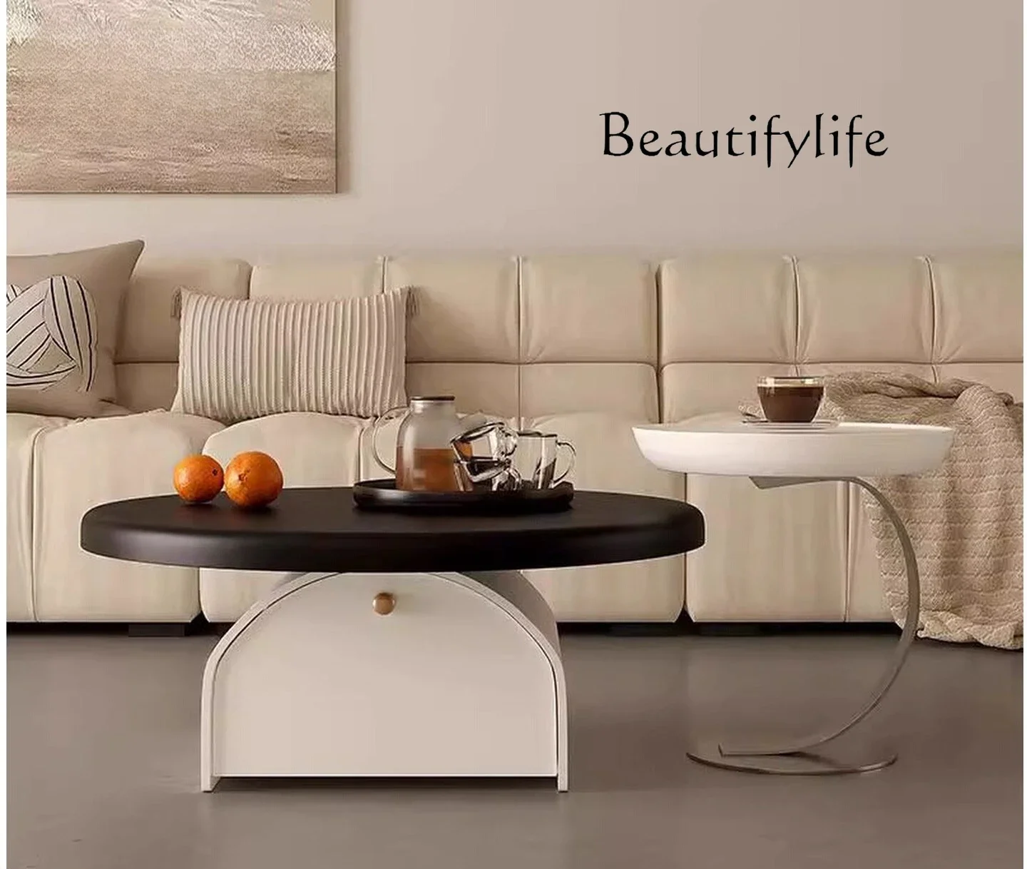 

U 1, современный журнальный столик, усовершенствованная гостиная, бытовой персонализированный светильник для маленькой квартиры, роскошный новый круглый журнальный столик, комбинированный