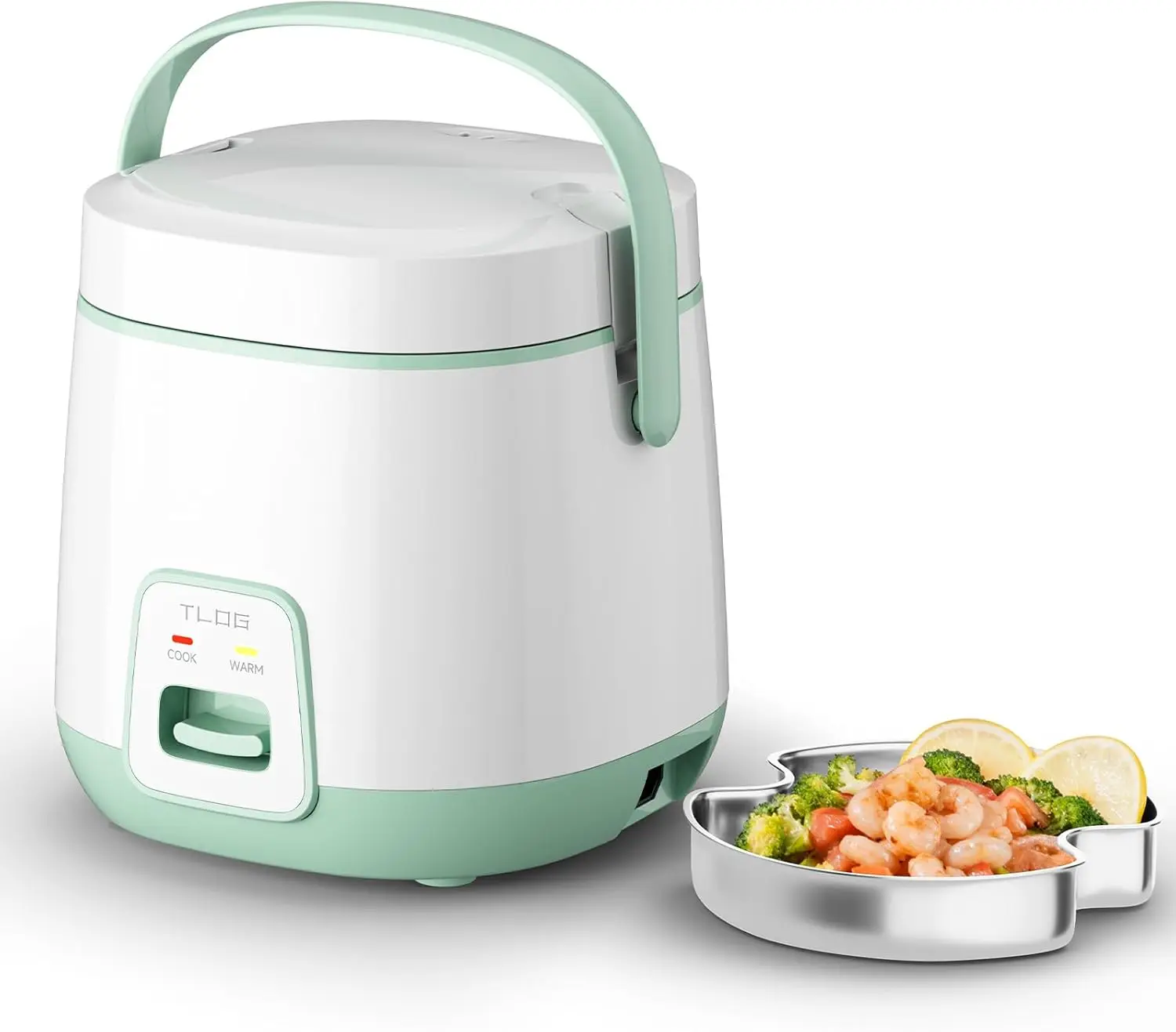 

Mini Rice Cooker 2-Cup Uncooked, 1.2L Non-stick Portable Fast Cooker for Rice, Grains, Oatmeal, Veggies with Steam Tray