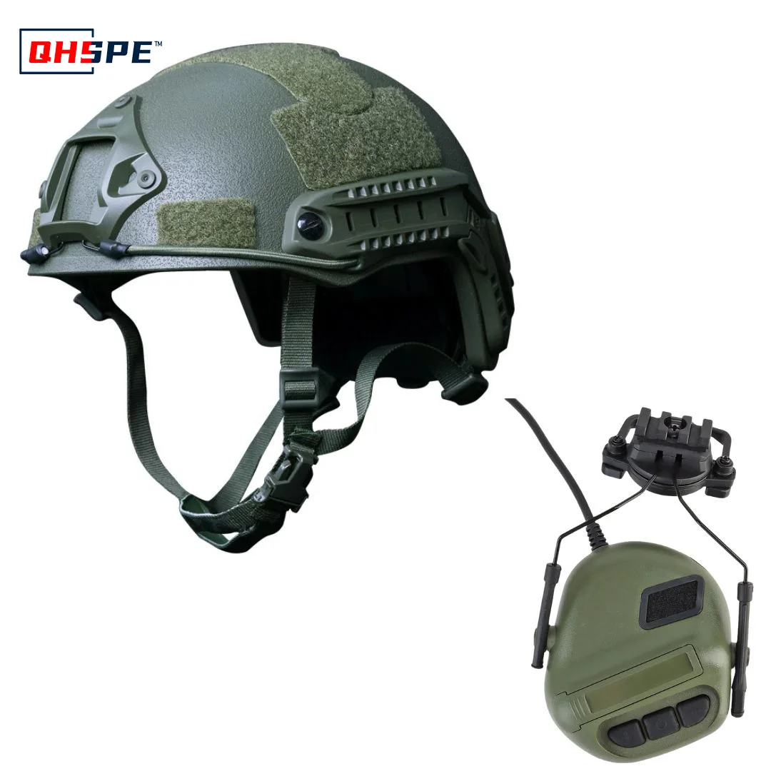 Fibreglass Tiger Spot Tactical Helmet with 5th Generation Chip Tactical Headset,Security Riot Control Training Exercise