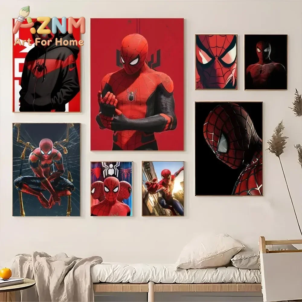 AZNM Spider-Man Multiple Versions Canvas Wall Art Frameless Poster Tom Holland Miles Morales Superhero Portrait Print Room Decor