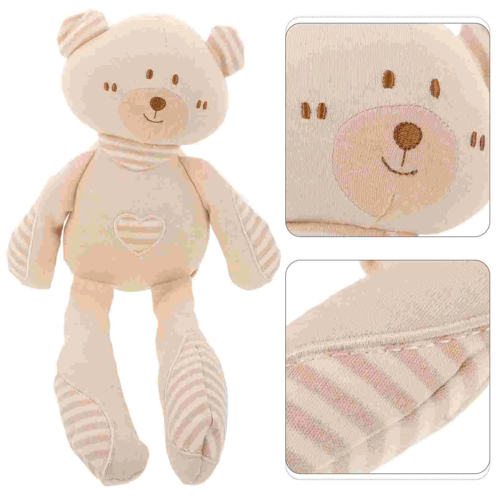 Peluche maiale farcito in cotone organico Orsetto animale Piccoli animali per giocattoli beige appena nati