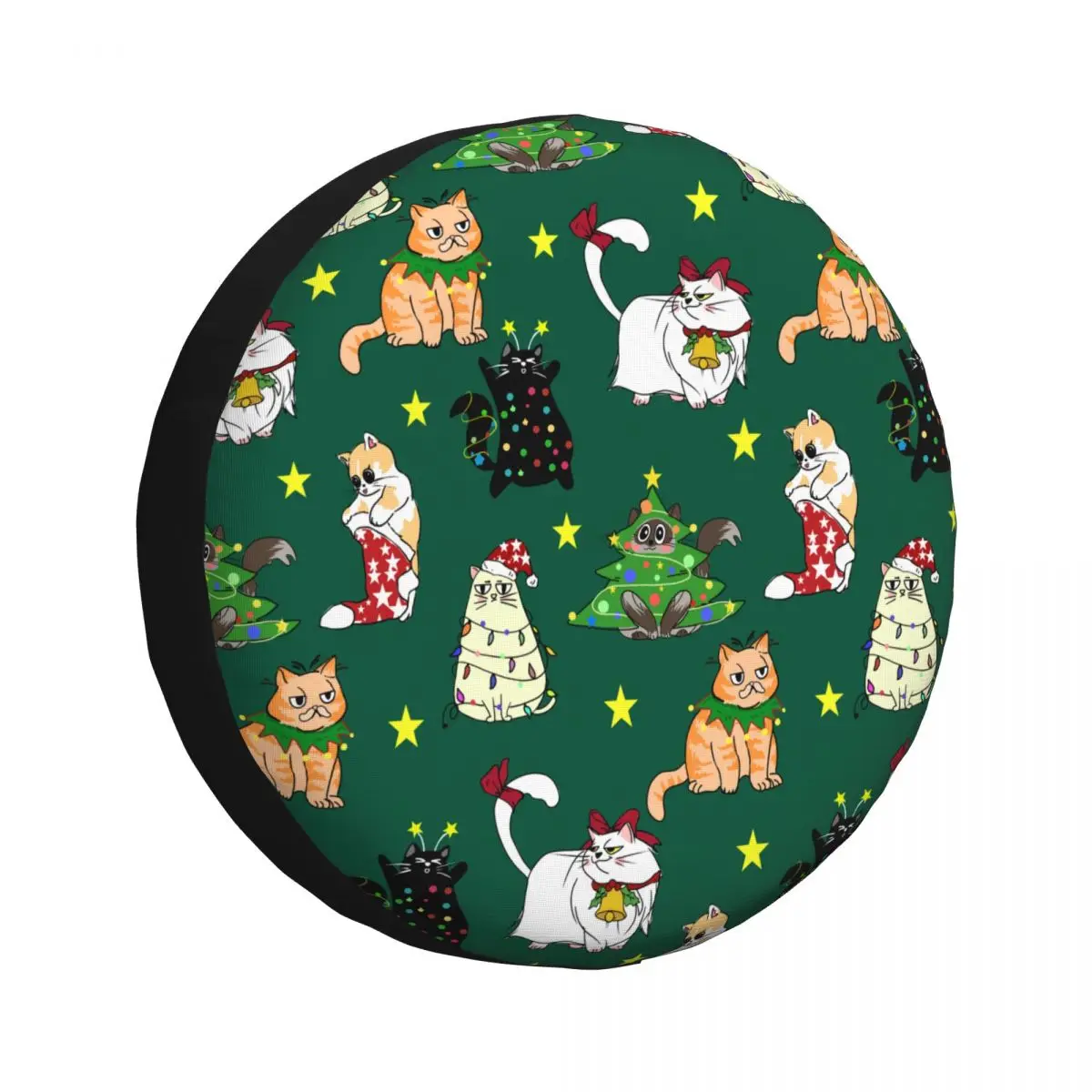 Christmas Cat Spare Tire Cover for Jeep Honda SUV RV Car Wheel Protectors Accessories 14