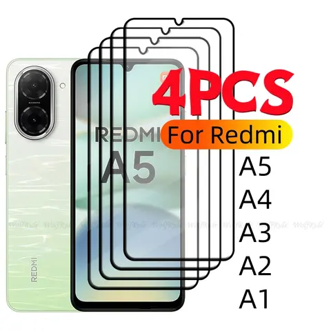 4/3/2/1PCS For Redmi A5 Glass Xiaomi Redmi A5 Tempered Glass Full Cover Glue HD 9H For Screen Protector Redmi A5 A4 A3 A2 A1 A 5