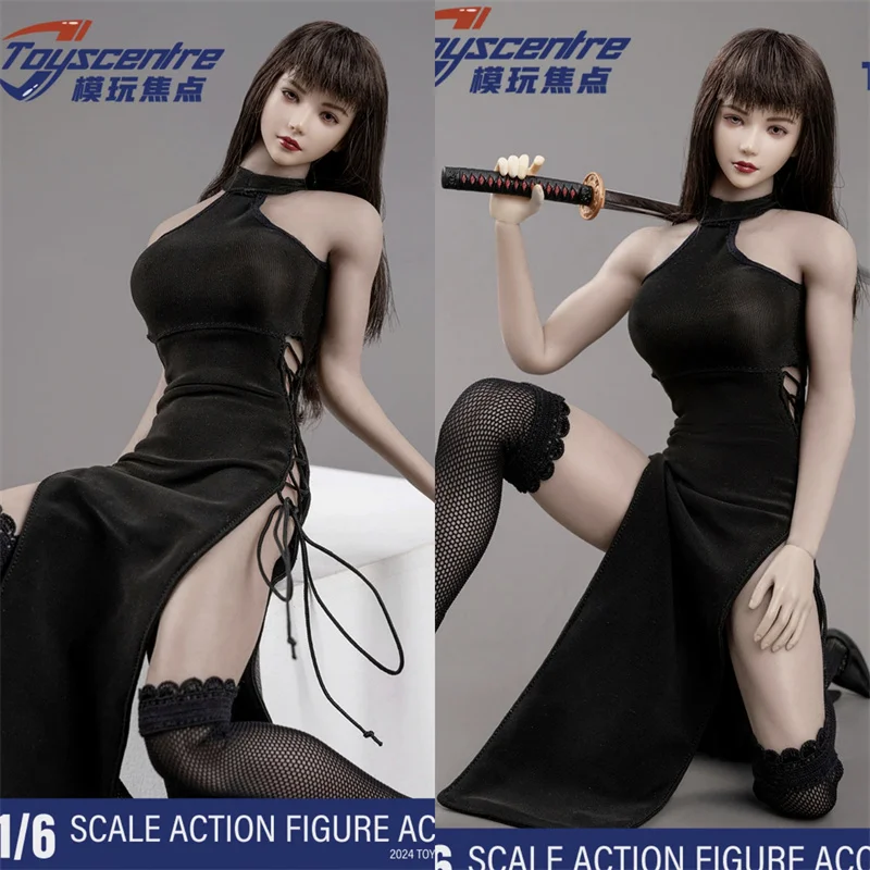 Toyscentre TCT-042 여성용 블랙 스트랩리스 하이 웨이스트 할로우 슬림 원피스 스타킹, 12 인치 액션 피규어 바디 모델 인형, 1/6