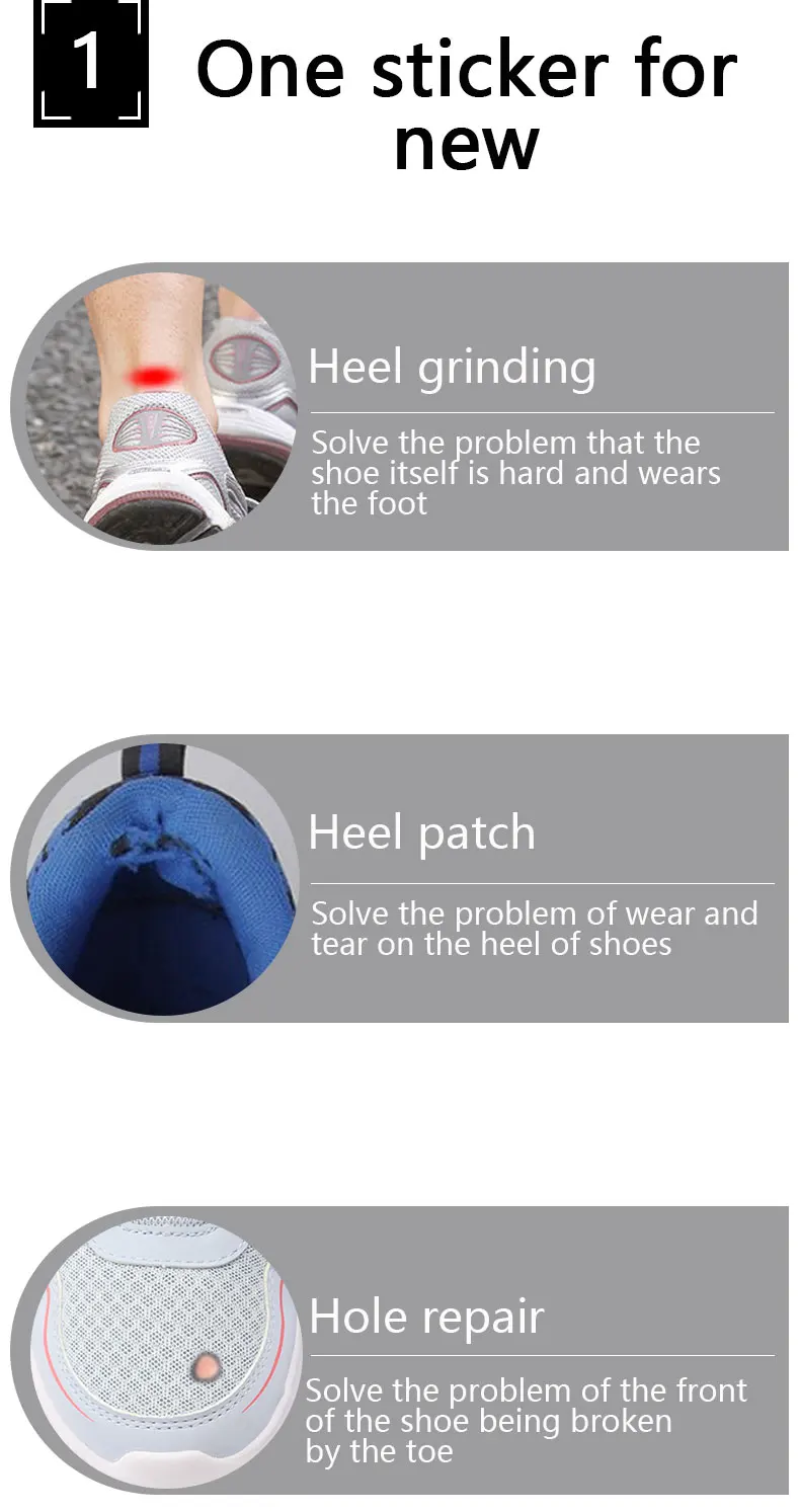 Fersenschutz-Aufkleber, Fersenschutz, Schuhflicken, Schuhreparatur-Set, Sport-Einlegesohlen, Sneaker-Klebeaufkleber, Schuhreparatur, Fußpflege – Detail 12
