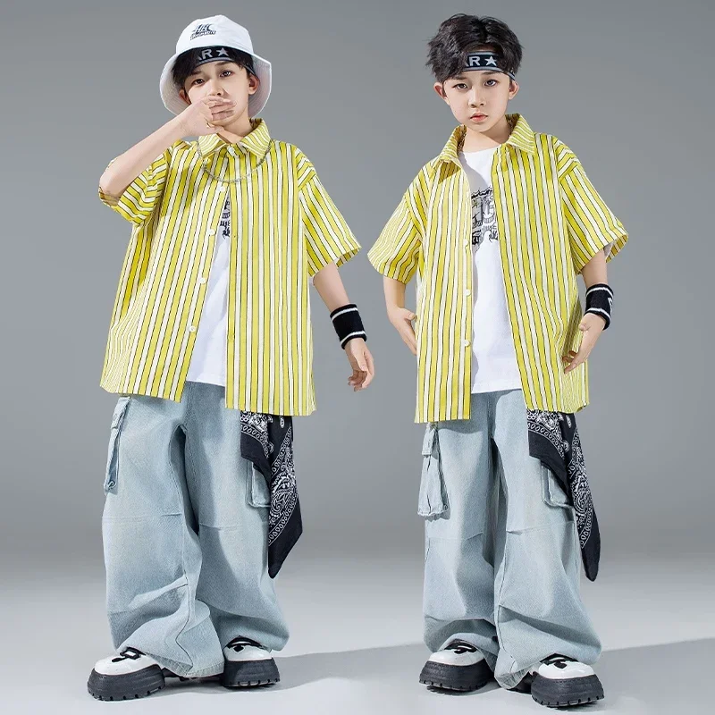 

New Children'S Ballroom Dance Suit Kids Performance Kpop Outfit Boys Hip Hop Clothing Jazz Costume Stage Street Wear