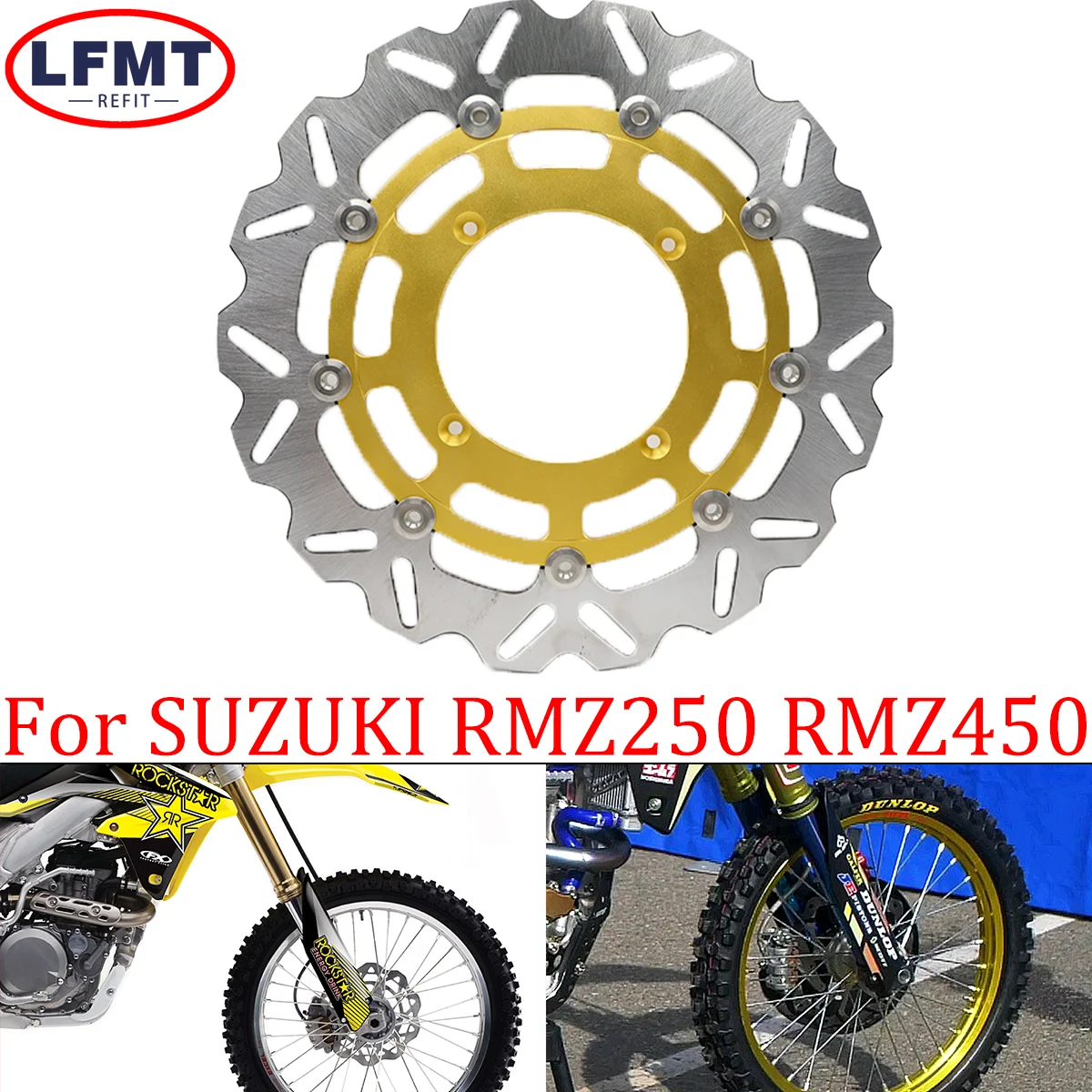 

Mounting Motorcycle 320mm Brake Front Caliper Floating Brake Disc Rotor For SUZUKI RMZ250 RMZ450 2005-2021 RMX450Z 2005-2021