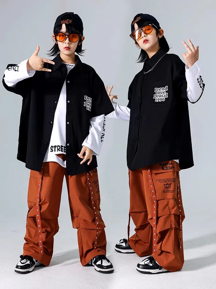 어린이 청소년 힙합 댄스 복장 소년 드럼 쇼 의류Poppin Breaking Performance Costume Girls 재즈 댄스웨어 BL14364