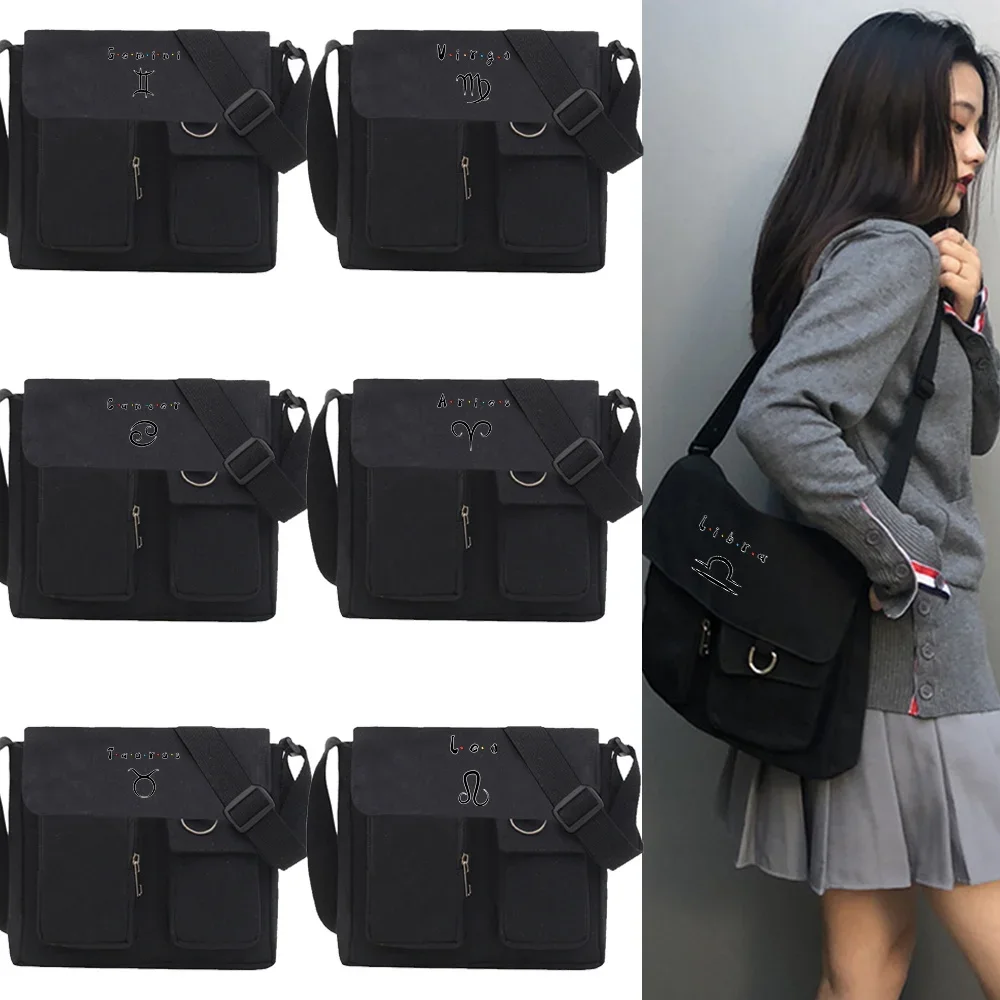 Canvas Handbags Shoulder Bag Large Capacity Crossbody Bags for Teenager Girls Men Harajuku Messenger Bag Student School Bags Sac