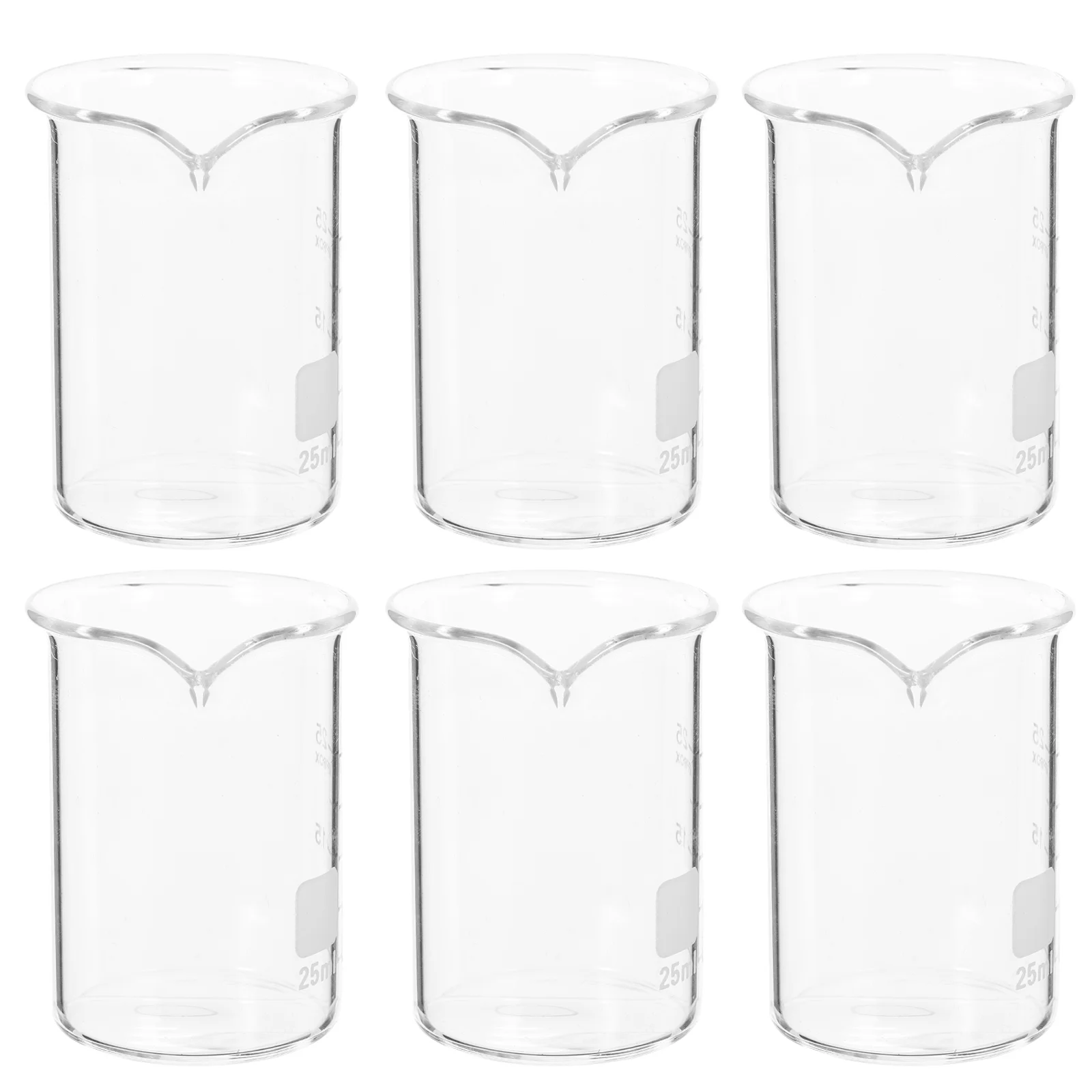 6 Pcs Small Glass Beaker 10ml Experimental Equipment Chemistry Laboratory Clear Scale Beakers Graduated Measuring Cup Glassware