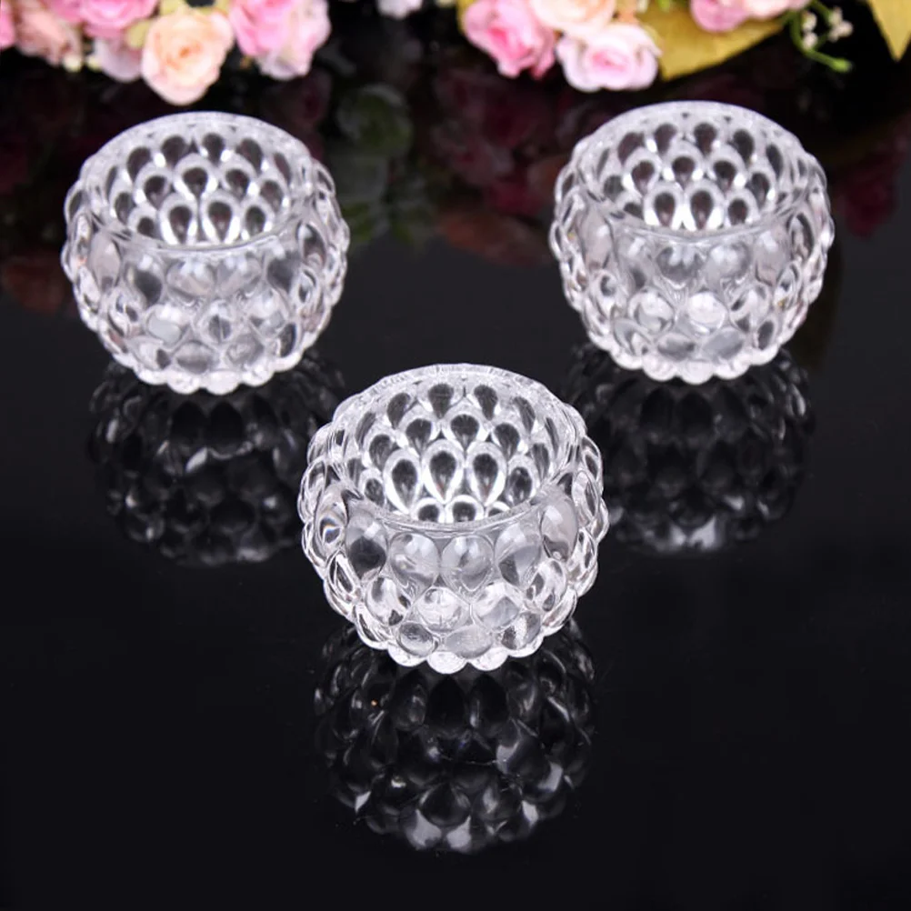 6 قطعة حامل شمع زجاجي شفاف زينة طاولة الزفاف أجواء رومانسية قطع مركزية للمنزل لوازم الحفلات الداخلية