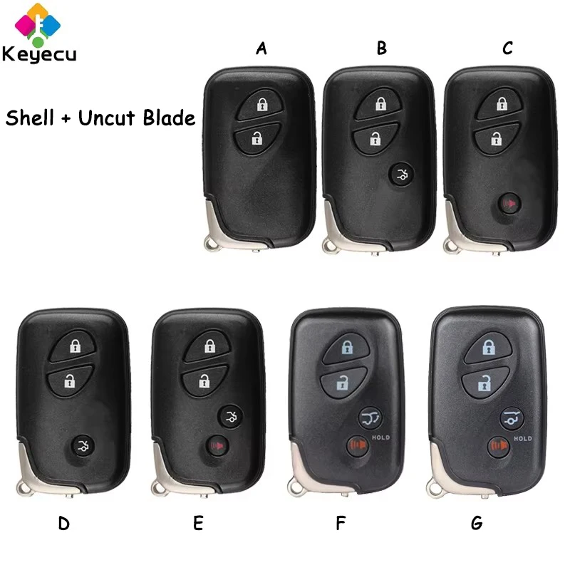

KEYECU Smart Keyless Пульт дистанционного управления Автомобильный ключ с 2 3 4 кнопками Брелок для Lexus IS250 ES350 GS350 LS460 GS RX350 GX400