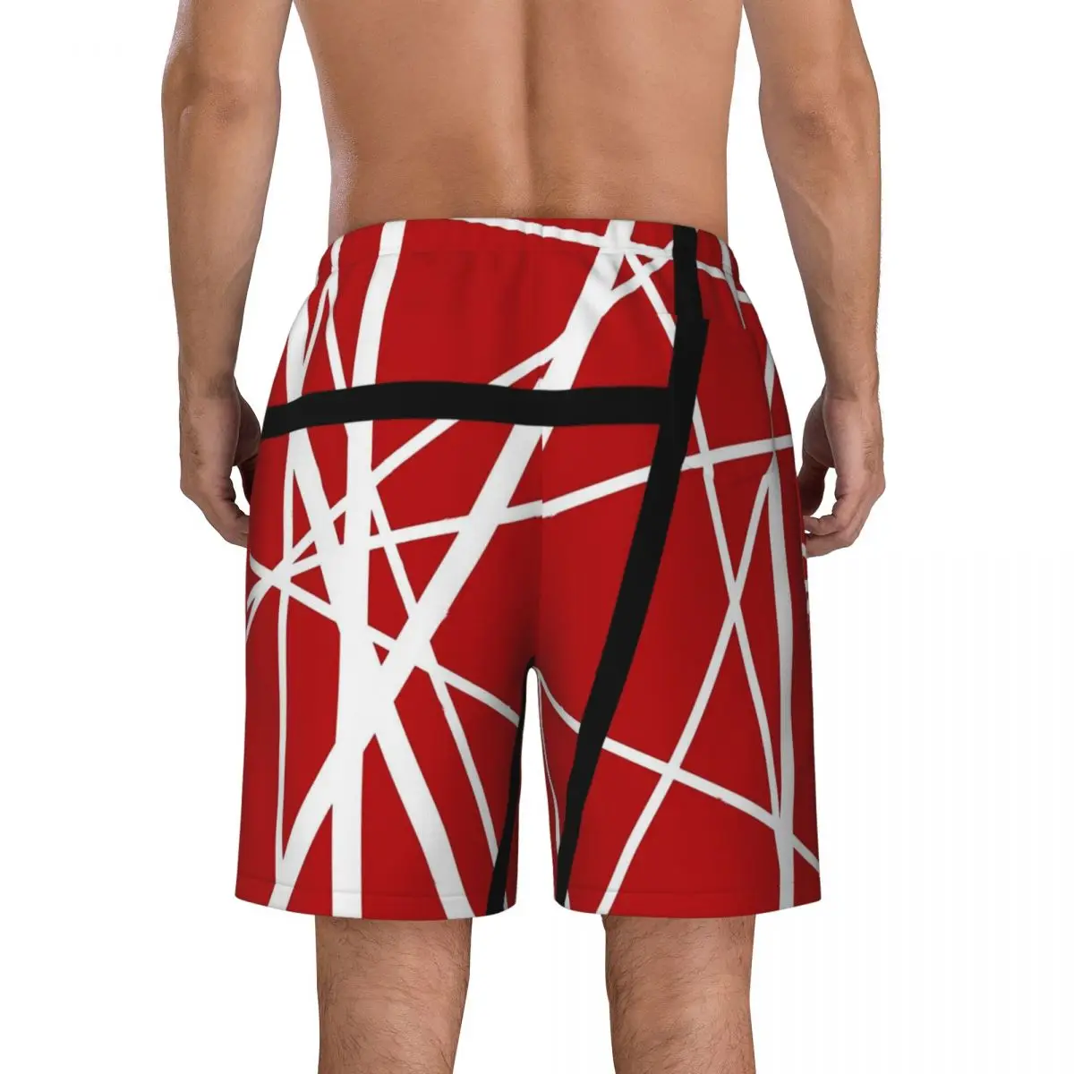 Van Halen Gym Shorts Summer Lines Print Hawaii Board Short Pants Men Running Fast Dry Design Swim Trunks