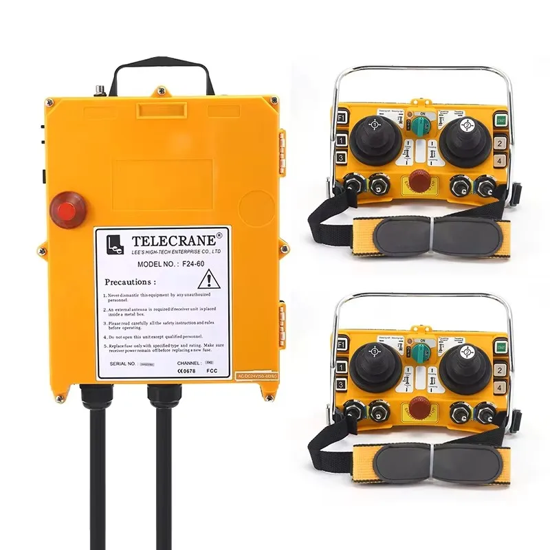 F24-60 Rocker Waterproof Industrial Hydraulic Joystick Radio Remote Control For Overhead Bridge Crane Electric Hoist AC/DC24V