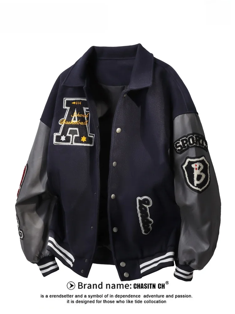 

Мужская бейсбольная куртка American Sle: осенне-зимняя, с воротником Cleanfit, утепленная, в стиле милитари, модная верхняя одежда для пар