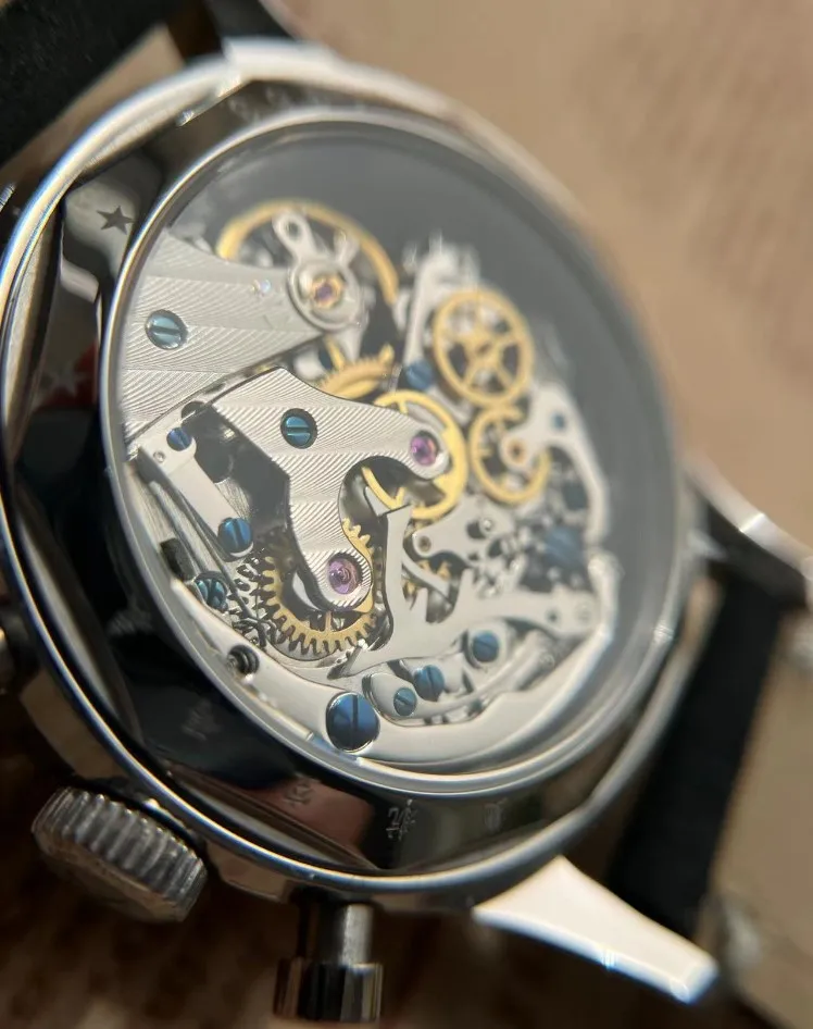 SEA-GULL Panda Chronograph Watch, 1963 Reissue, ST19 Mechanical Movement, Luminous Hands, Waterproof, Leather Strap, Men's Vinta