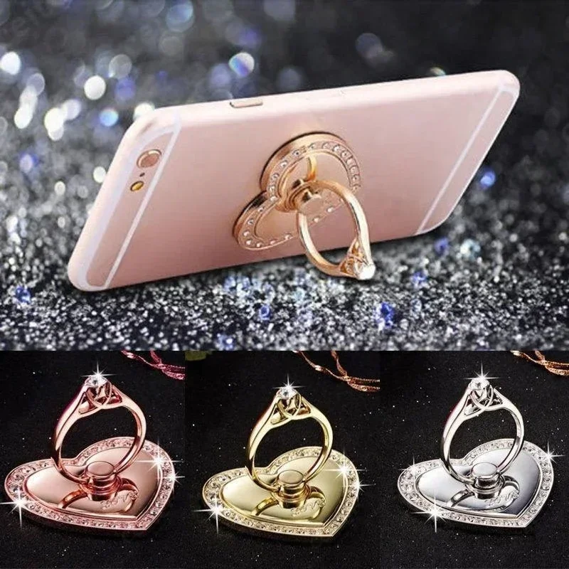 Heart-shaped Diamond Mobile Phone Holder  Phone Ring Holder Accessories