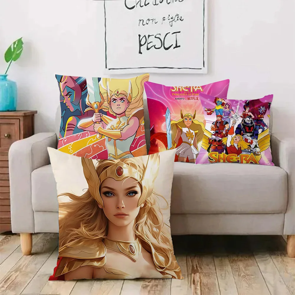 Pillow Covers Cartoon S-She Ra The Princesses of Power Sofa Decorative Home Double-sided Printing Short Plush Cute Cushion Cover